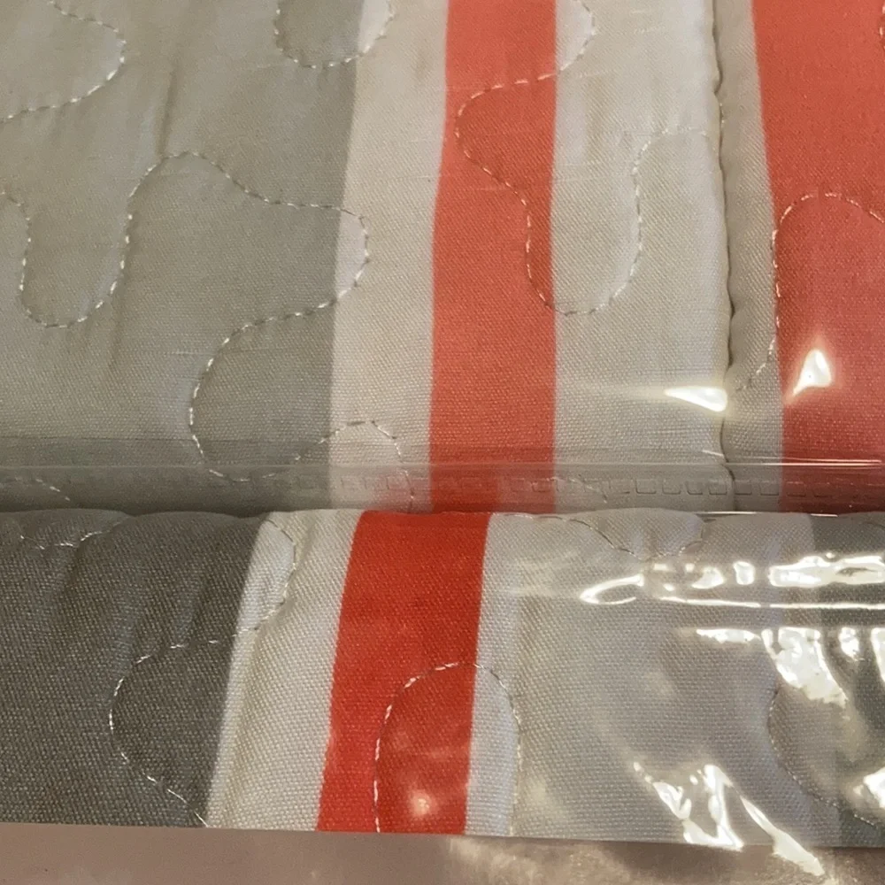 Hotel at home 3pc Quilt set Queen Stripes shades of orange